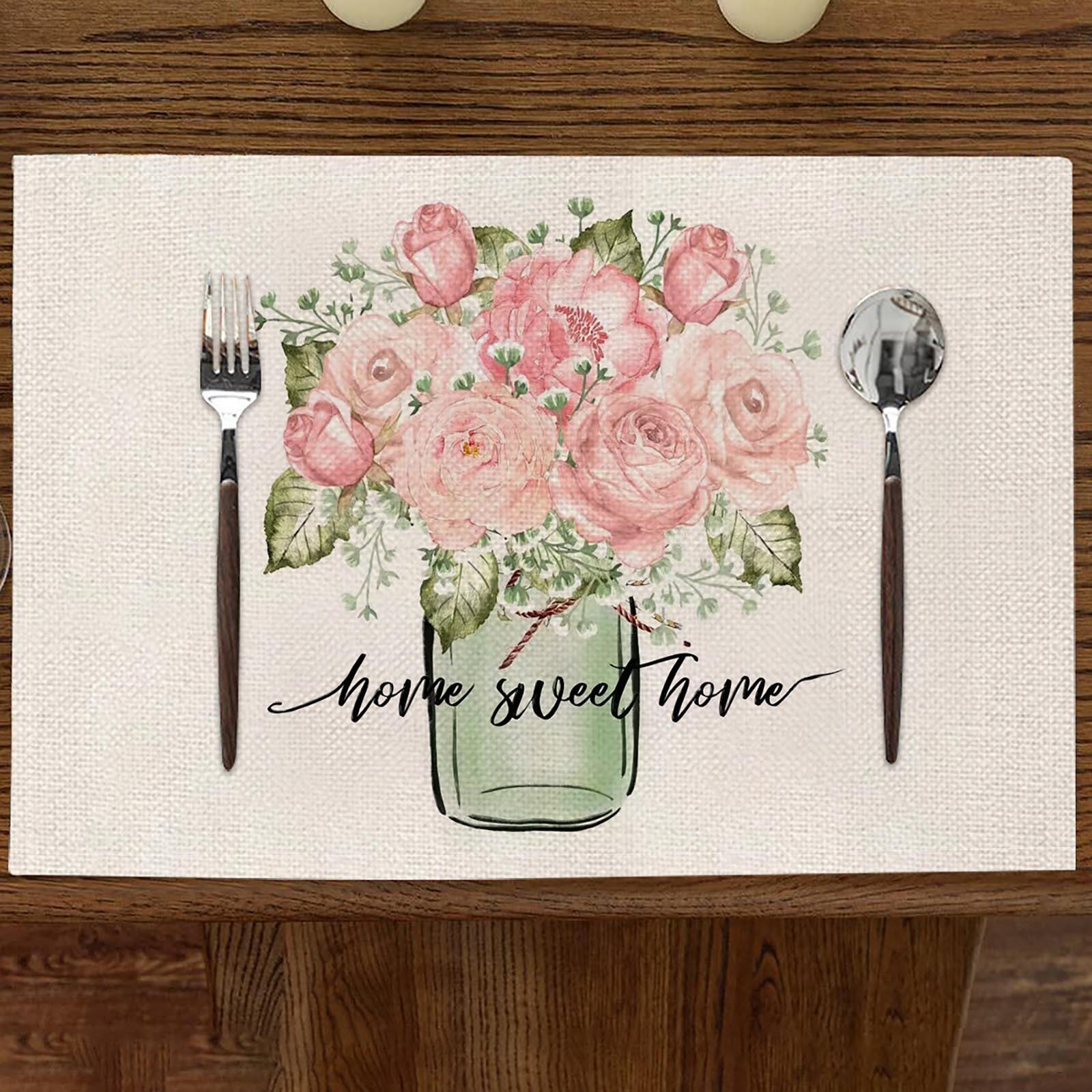 

Table Place Mats Placemas Non- Table Mats For Dining Kitchen Table Washable For Wedding Events Birthday Party One Size