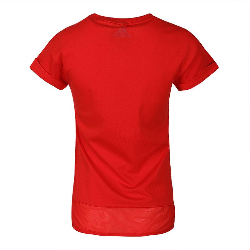 Adidas Gfx T Lineage Logo Round Neck Pullover Simple Fashion Casual Short Sleeve T-Shirt Women T-Shirts Red FI1474