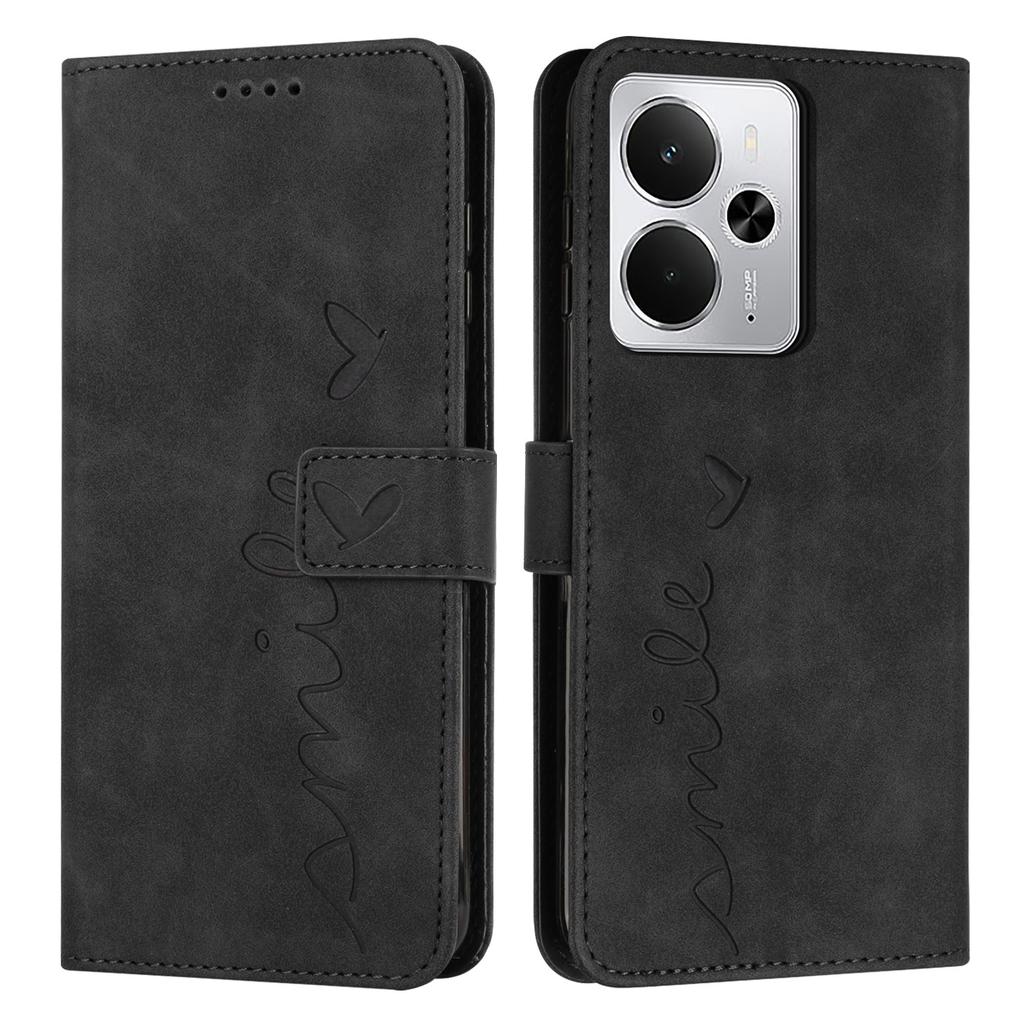 Stand Case for Realme 14 5G/P3 5G/14T 5G PU Leather Phone Cover Imprinted Heart Pattern