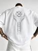 2026 Summer Men's Retro Viking Symbol Print T-Shirt Cotton Breathable Oversized Loose Casual Trendy Crew Neck Short Sleeve