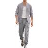 Men's Linen Shirt and Pants Set Long Sleeve Button Up Relaxed Beach Holiday Two Piece Outfit