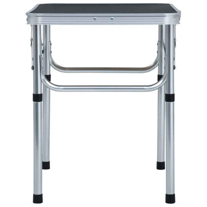 VidaXL Table pliable de camping Gris Aluminium 60x45 cm