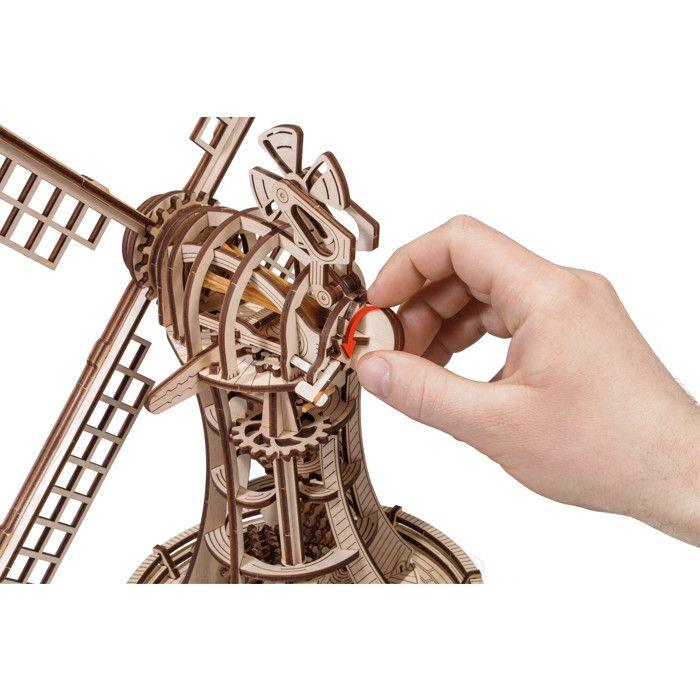 Puzzle 3D mécanique en bois - EWA ECO-WOOD-ART - Moulin à vent - 227 pièces - 14 ans et plus