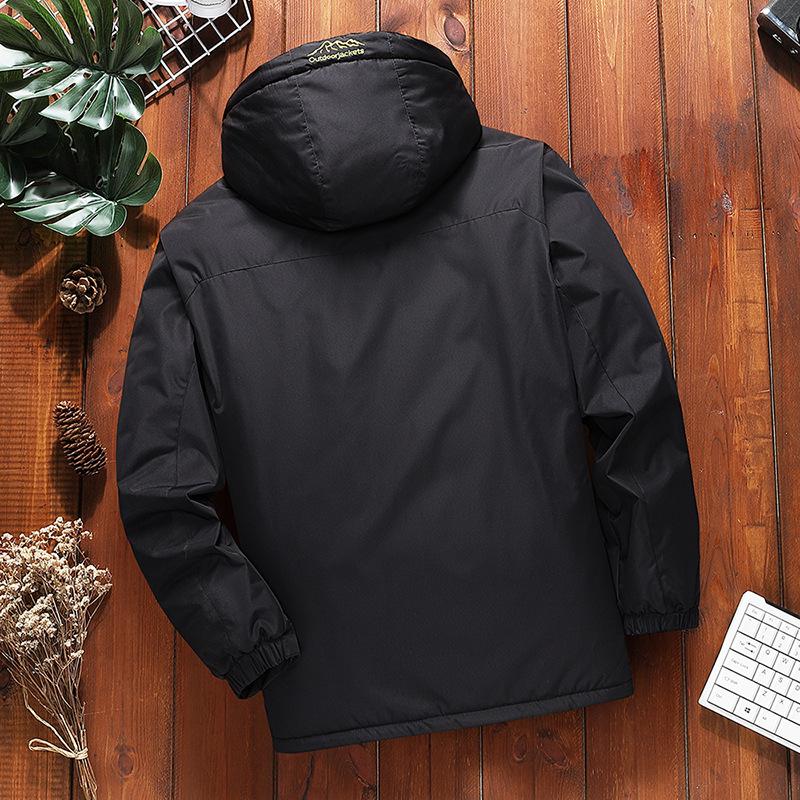 Men's Plus Size Winter Mountaineering Jacket with Velvet Lining - Thick & Warm