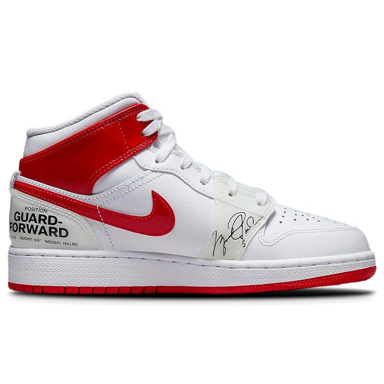 Air Jordan 1 Mid GS Rookie Season Dětské tenisky Bílá Univerzitní-červená DR6496-116
