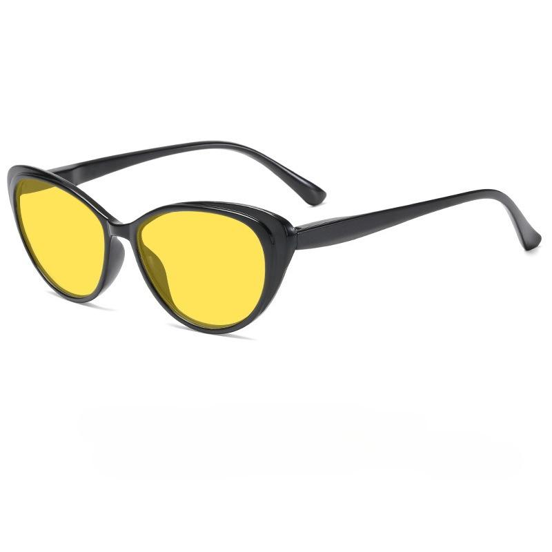 Fashion Cat-Eye Night Vision Glasses For Men And Women Red & Orange Lenses Blue Light Blocking Glasses Computer Goggles