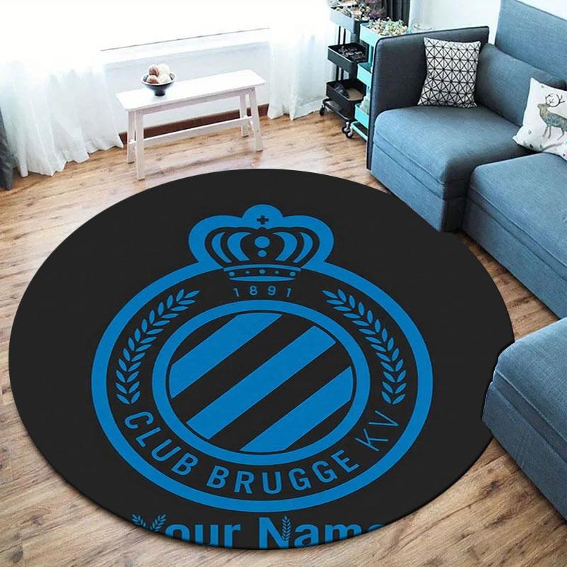 Club Brugge KV Custom Name Round Area Rug,Carpet Rug for Living Room Bedroom Sofa Playroom Decor,Non-slip Floor Mat