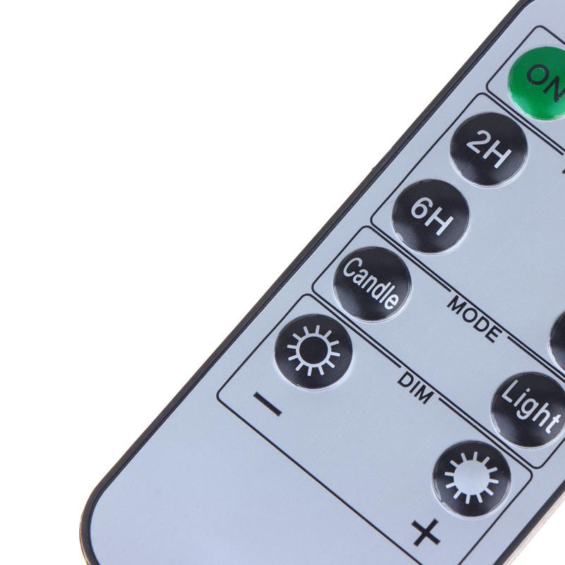 10-Key Battery Powered LED Candle Remote Control Timer Adjustable Illumination for Restaurant Ambience Decor