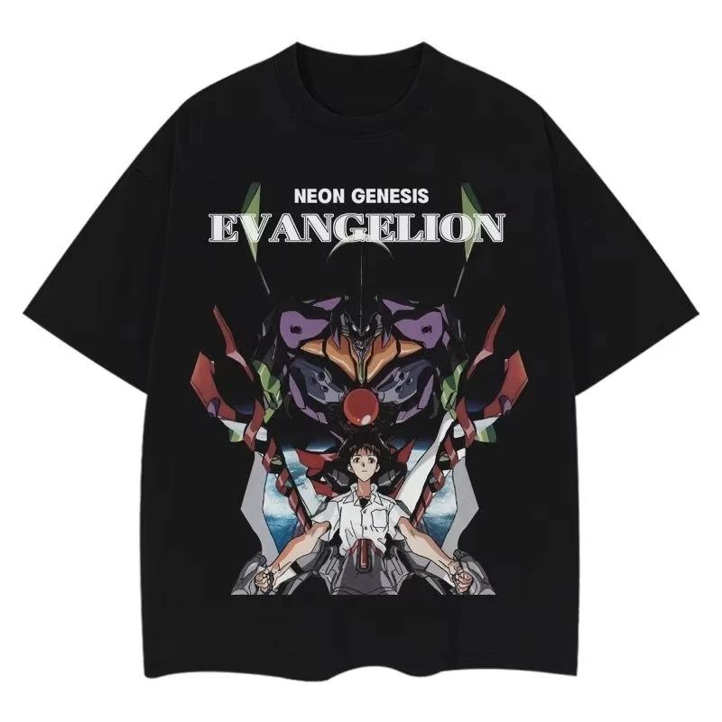 

Evangelion Shinji Ikari & Unit-01 Neon Genesis Print Oversized Anime Streetwear T-Shirt Women And Men T-Shirt XXXL