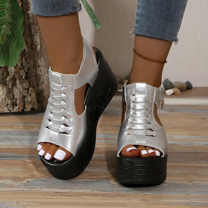 Fashion Women Sandals Summer New Platform Wedges Sandals Women Sexy Peep Toe High Heels Shoes Walking Designer Sandals