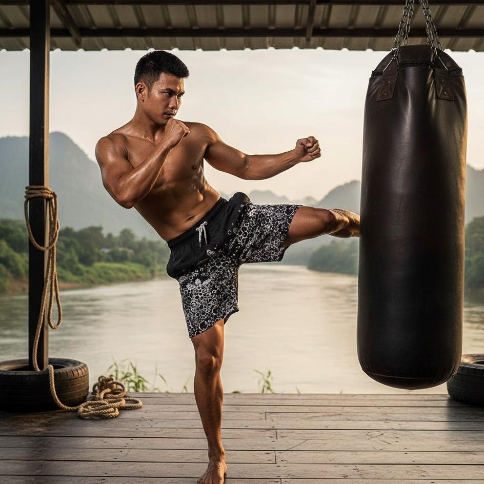 Bubble Boxing Muay Thai Kickboxing Training Shorts Print Quick Dry Martial Art Boxer Unisex Men Women Kid Fighting Fitness Sport Gym Workout
