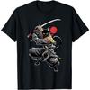 Samurai Cat Graphic Vintage Japanese Art Anime Ninja Cat T-Shirt BAOANH Mens Womens Tank Top Sweatshirt Hoodie Longsleeve 1262 Black