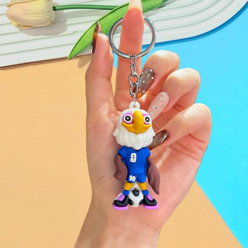 World Cup Mascot Keychain Bag Charm Soccer Fan Souvenir Gift Sports Theme Accessory 6.1*3.1cm