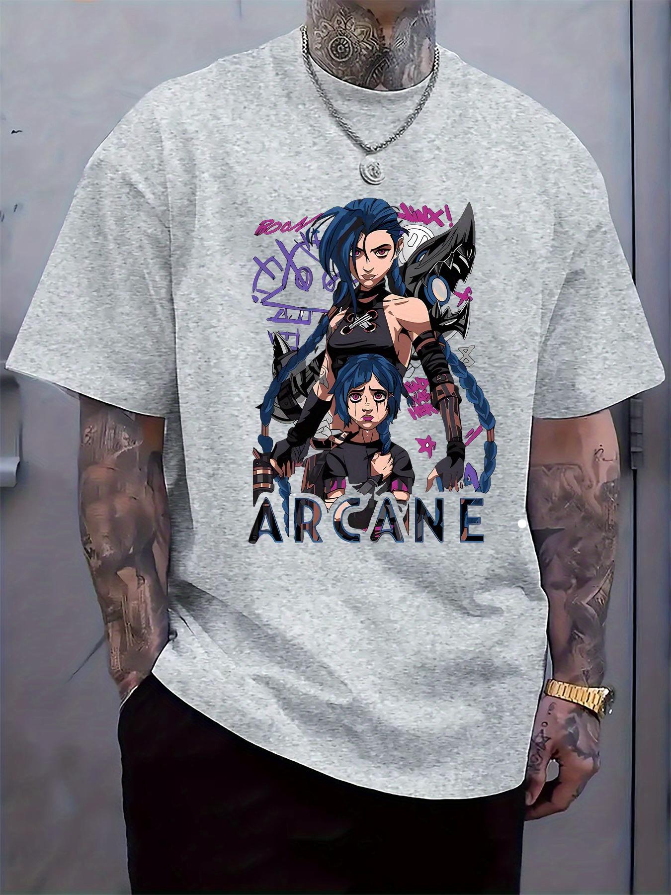Arcane Anime Character Graphic Tshirt - Casual Round Neck... XXXXL