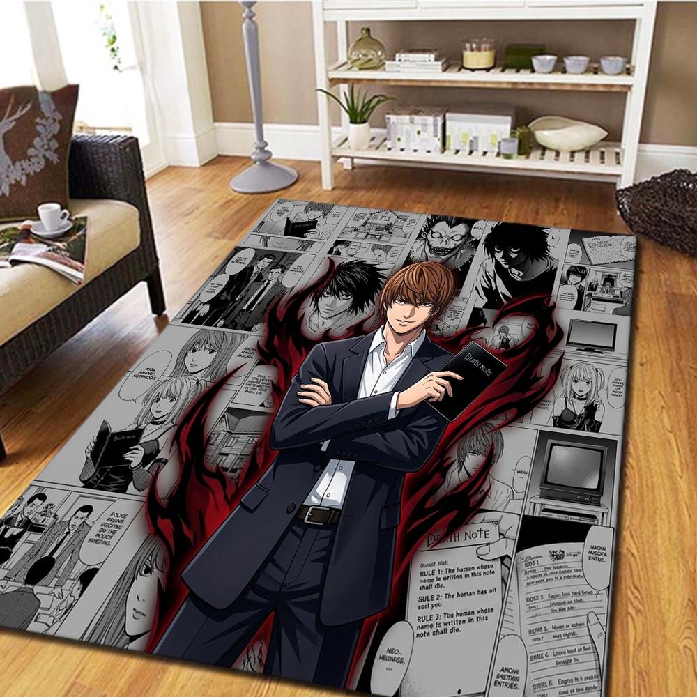 Death Note Carpet for Living Room Bedroom, Home Decor Movie Mat Cool Play Floor Mat -HE19