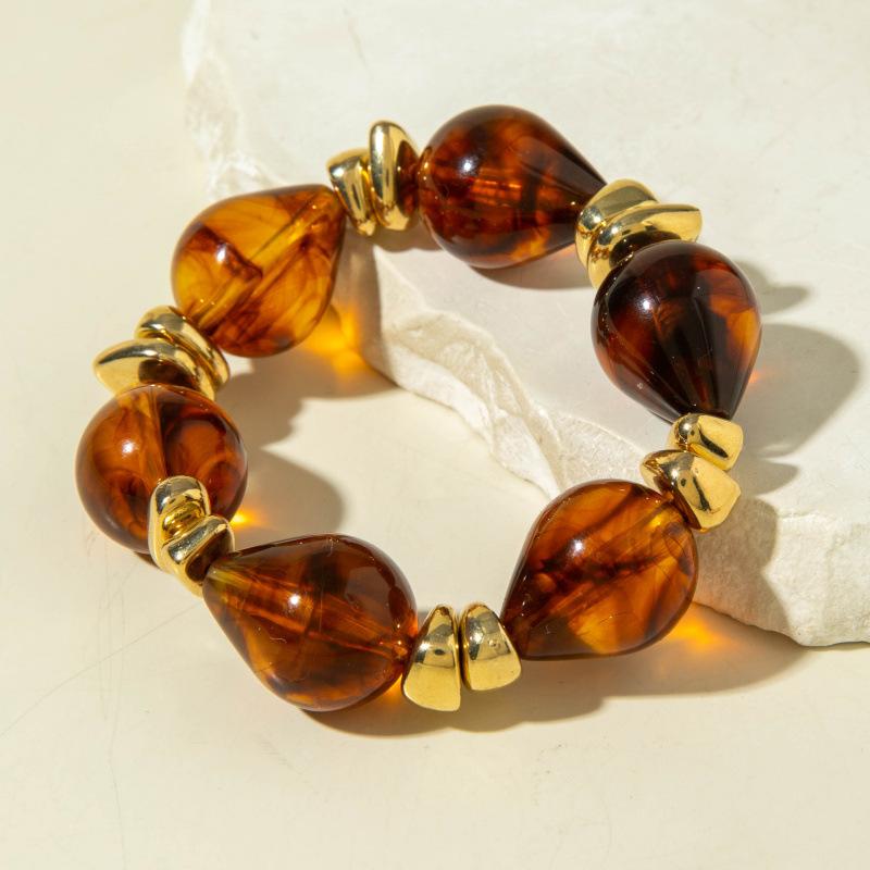 European and American jewelry, fashionable acrylic elbow bracelets, retro color matching exaggerated bracelets and bracelets.