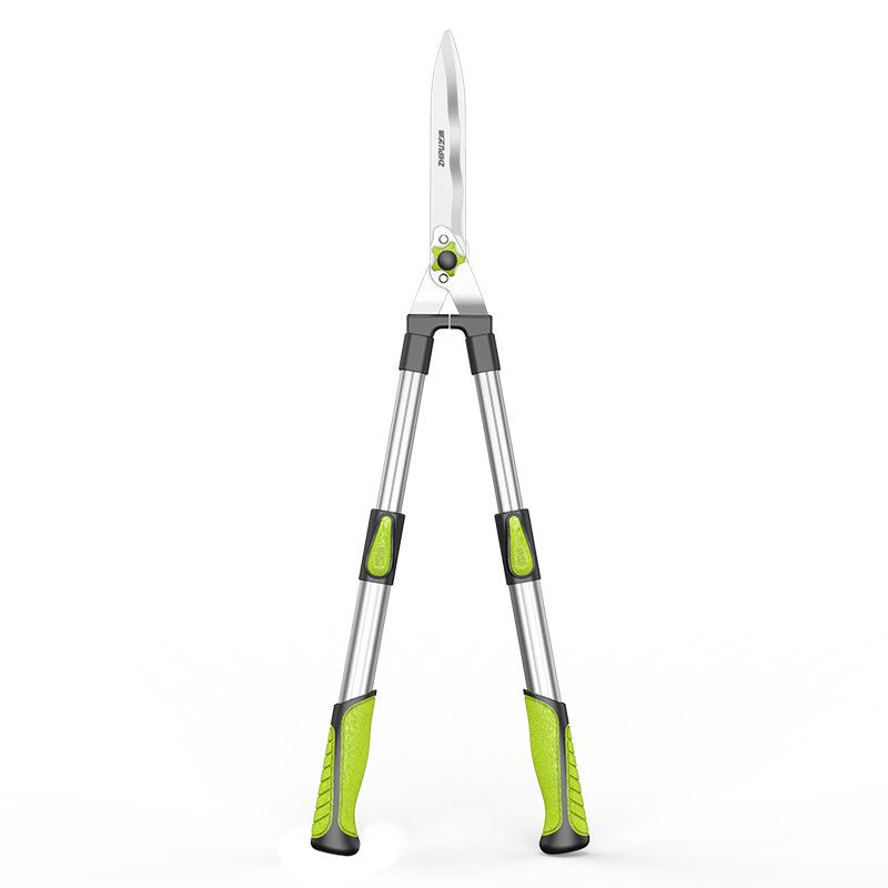 Nożyczki do żywopłotu o dużej długości, kowadło, antypoślizgowy uchwyt, narzędzie do przycinania ogrodu, grzechotka, cięcie gałęzi drzew, narzędzia ogrodowe