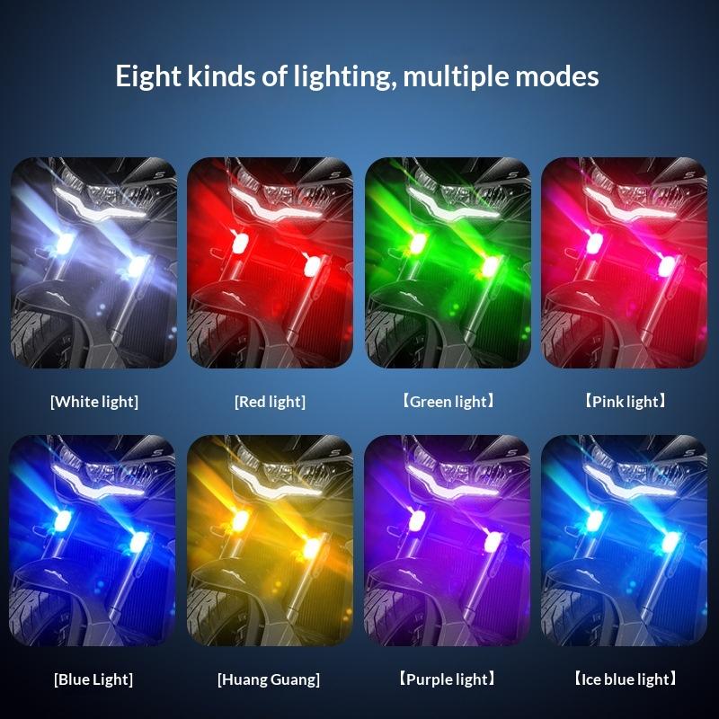 1Pcs Wireless Remote Led Strobe Decorative Light Rgb Colorful Vibration Sensing Warning Signal Light For Motorcycle Car