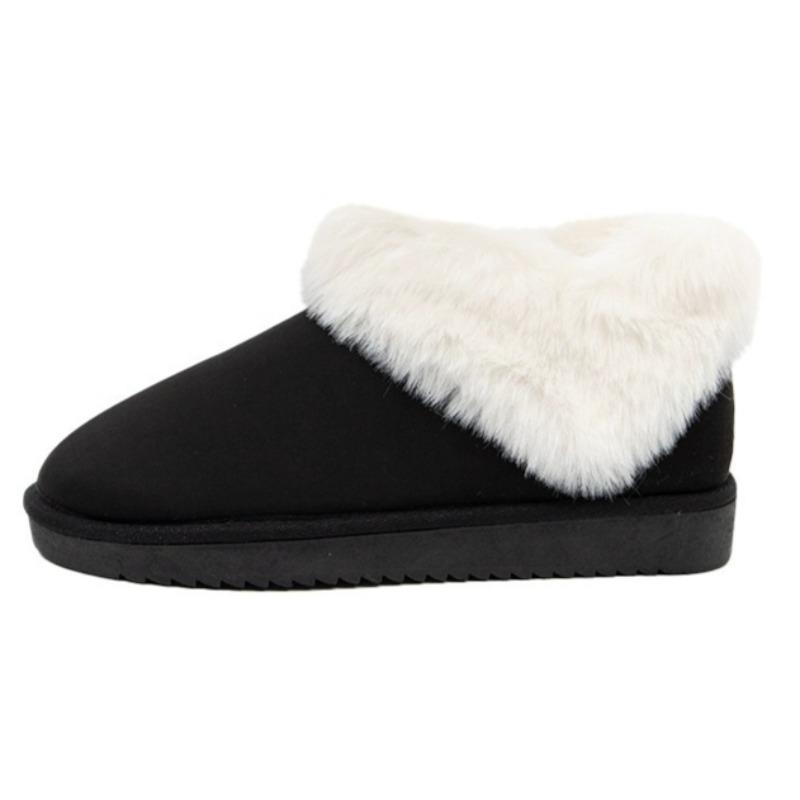 Fashion Fashion Heart Fluffy Fleece Trim Design Brand Ankle Boots Women High Quality Faux Suede Snow Boot Winter Cozy Warm Platform Boot