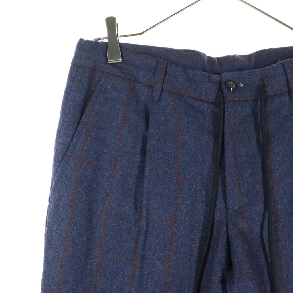 Beauty Products VIGANO Striped Pattern Wool Pants 46 Navy Men's Used