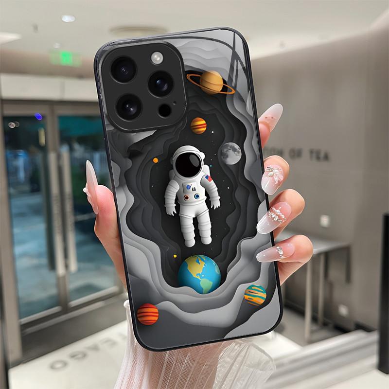 Für iPhone 16 15 Pro Max Plus 16E SE 2025 Gehärtetes Glas Handyhülle Coole Cartoon Tiger Drache Kameraschutz Harte Rückseite