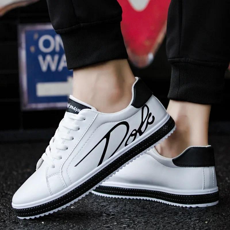 Men Tenis Shoes Male Sneakers Comfortable Flats Spring White Casual Leather Fashion Men Shoes Lace Up Walking Shoes Tênis