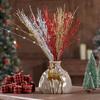 20/1PC Christmas Glitter Berry Stem Red Gold Artificial Berries Branches Fake Flower DIY Wreath Xmas Tree Crafts Party Decor