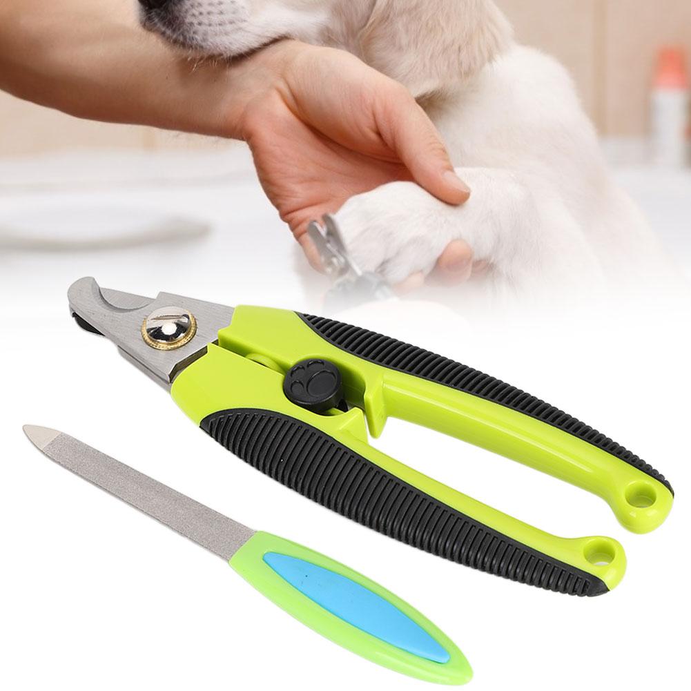 Tiernagelschere Schneider Schleifmesser Schneidset Rutschfester Griff für Katzen Hunde(K109 Wellengriff )