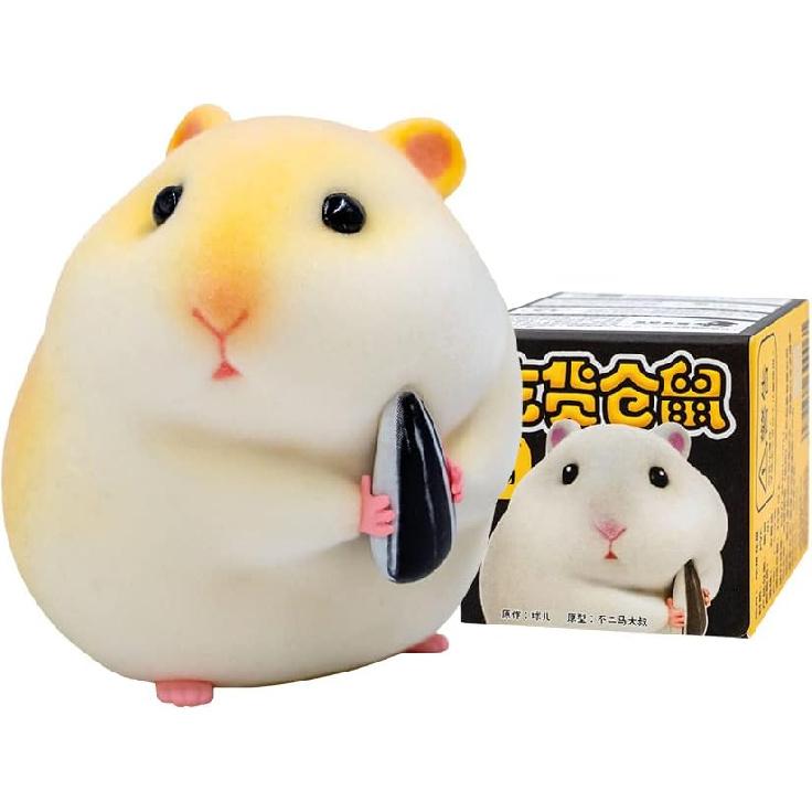 BEEMAI Flocking Greedy Hamster Series 1PC Random Design Cute Figures Collectible Toys Birthday Gifts