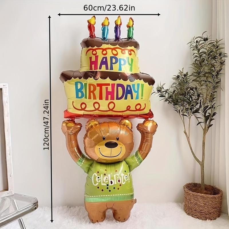 

A Teddy Bear Balloon Holding A Cake Is Perfect for Birthday Celebrations and Holiday Gifts. Birthday Cake Decoration Party 40inch
