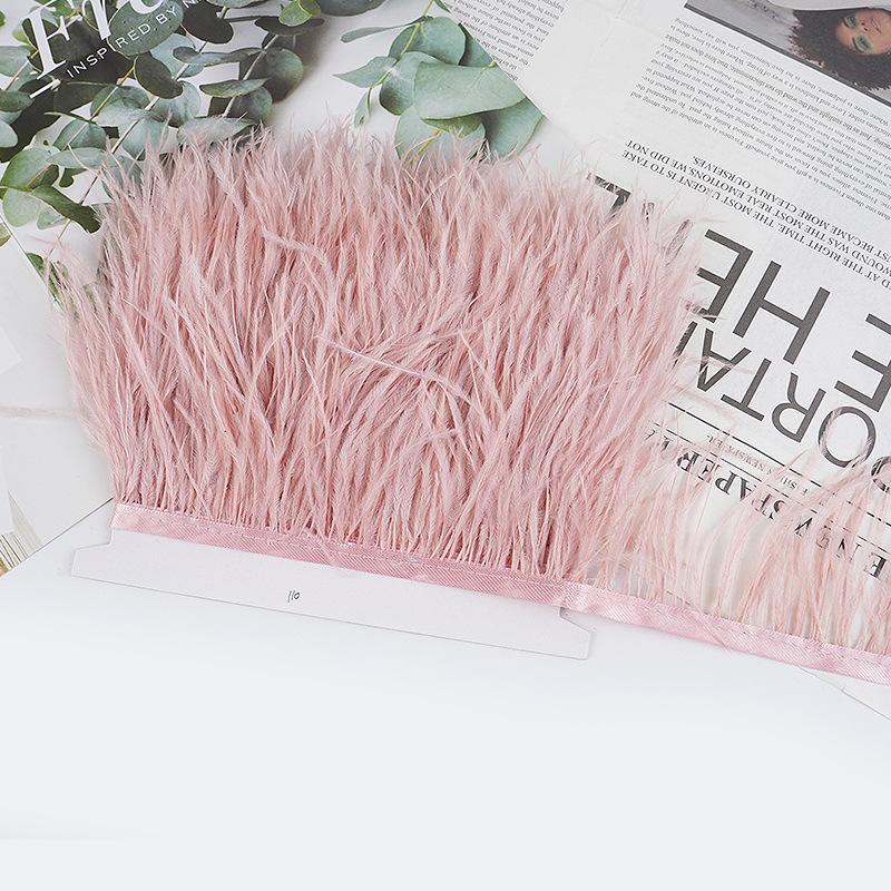 8-10Cm Ostrich Feather Wedding Dress Diy Performance Clothing Accessories Feather Tassel Including Webbing