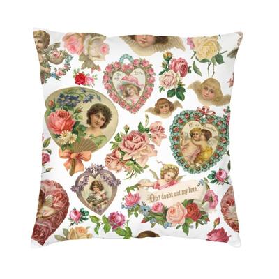 Viktorianischer Engel Barock Valentinstag Muster Kissenbezug Beidseitiger 3D-Druck Bodenkissenbezug für Sofakissen Housse de coussin de sol Décoration d'intérieur