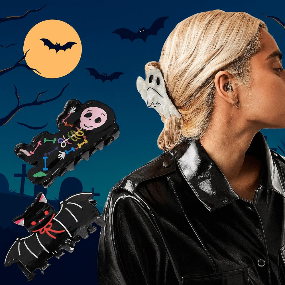 Spider Halloween Themed Gripper Acrylic Skeleton Shark Clip Halloween Hair Claw  Halloween Party