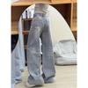 Women's High-Waisted Wide-Leg Retro Jeans in Washed Mocha Grey