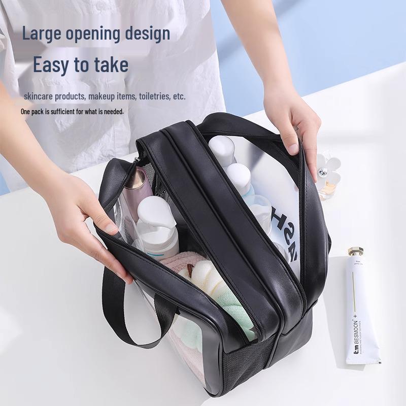 Women's Portable Makeup and Toiletries Bag - Dry/Wet Separation, Large Capacity, Travel Storage, High-End Feel