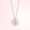 1pc Heart Shaped Four Leaf Clover Pendant Necklace Jewelry Zircon Women Love Clavicle Chain Gifts Openable ChokerJewelry