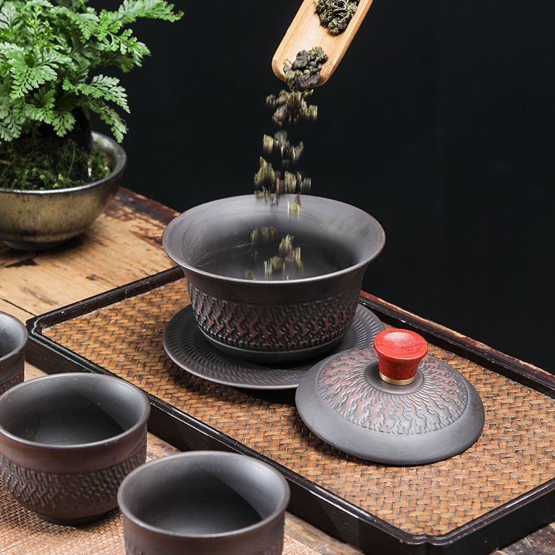 Zhi Shi Purple Clay Ceramic Gongfu Tea Set