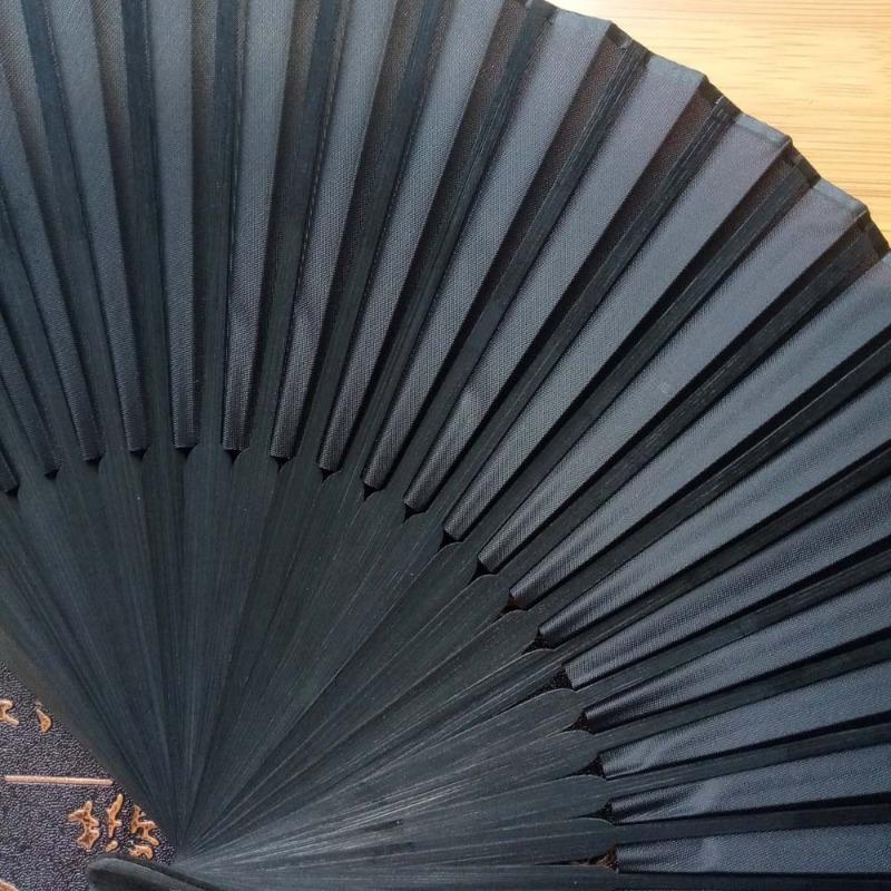 Chinese Style Black Hand Fold Fan Vintage Folding Fans Handmade Crafts Wall Decoration Relax Kit Dance Wedding Party Favor