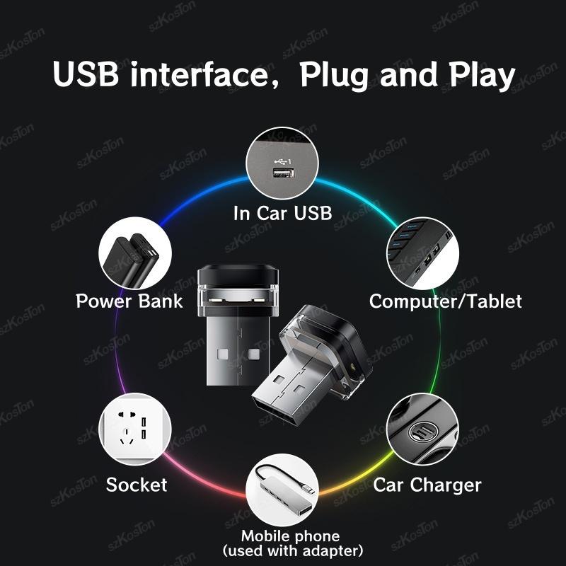 Universal USB Car Interior Ambient Atmosphere Light LED Lights Laptop Decoration Car Interior Accessories Mini USB LED Light