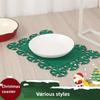 Christmas Tableware Mat Hollow Felt Coaster Household Party Tableware Mat Christmas Decoration Snowflake Placemat Felt Pendant