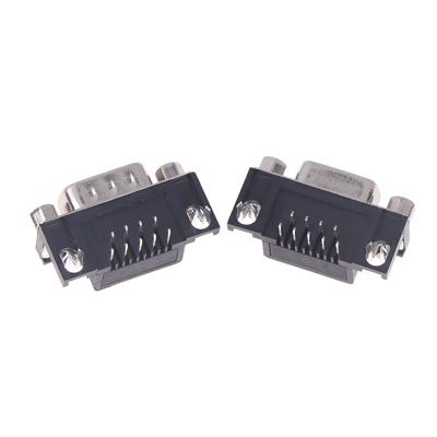 10Pcs DR9 Hole Pin Female Male Right Angle Welded D-Sub 9 Pin Connector RS232 Connector 90 Degree Bent Needle DR9
