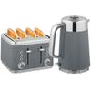 2200W, 1.7L Kettle with Rapid Boil Function, Descaling Filter and 4-Slice Toaster with 7 Browning Levels, Gray