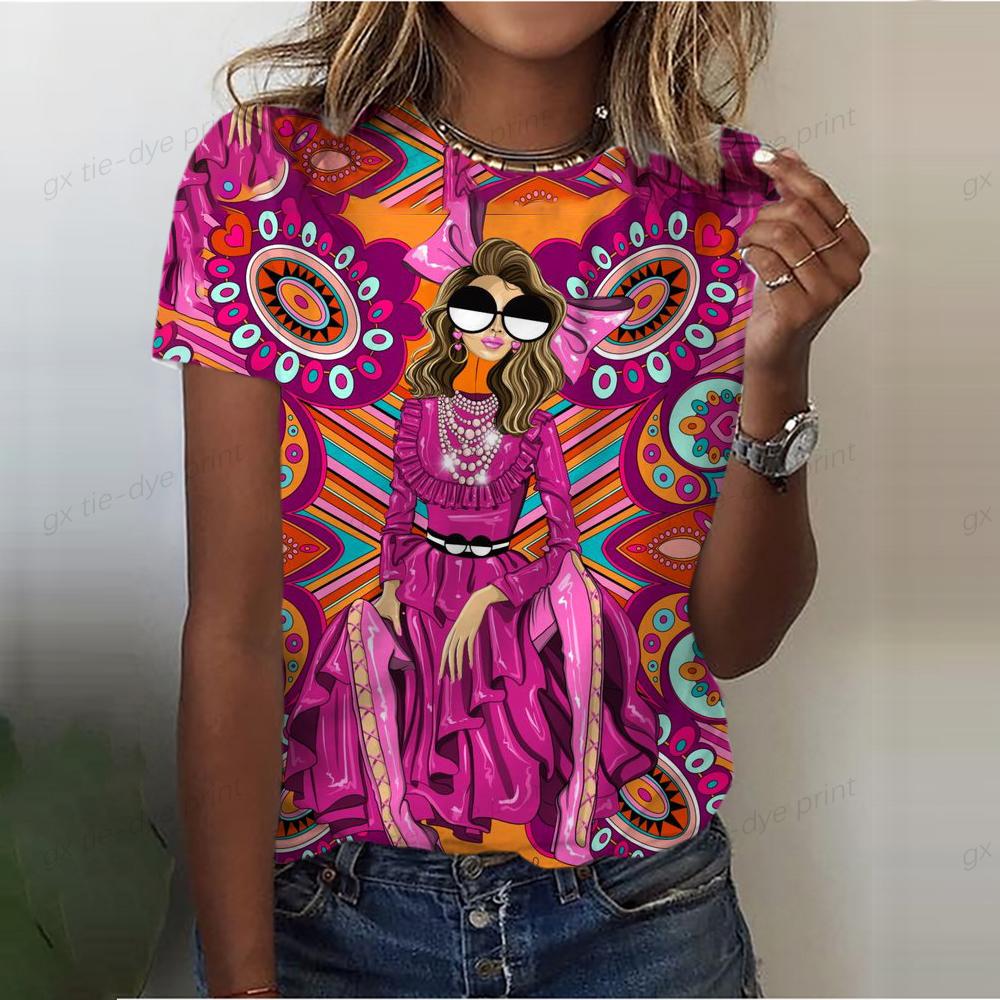 Women's T-shirt Abstract Art Face Print Girls Clothing 3D Oversized Classic Short Sleeve Tops Female Fashion Casual Streetwear