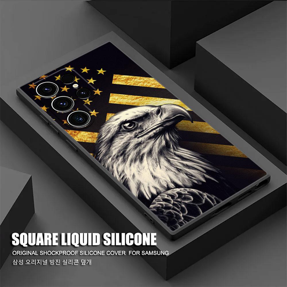 American USA Flag Five-pointed Star S25 Ultra Case For Samsung Galaxy S25 S24 S23 S20 S21 FE S22 Ultra S10 Plus Soft Phone Cover
