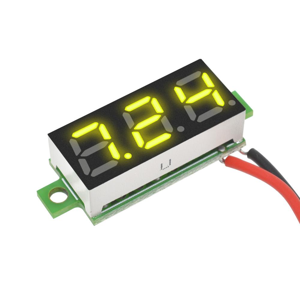 3-Digit Digital Voltmeter 0.28" 2-Wires Voltage Meter DC 3.7-30V Volt Instrument Tool LED Voltage Monitor for Motorcycle Car DIY