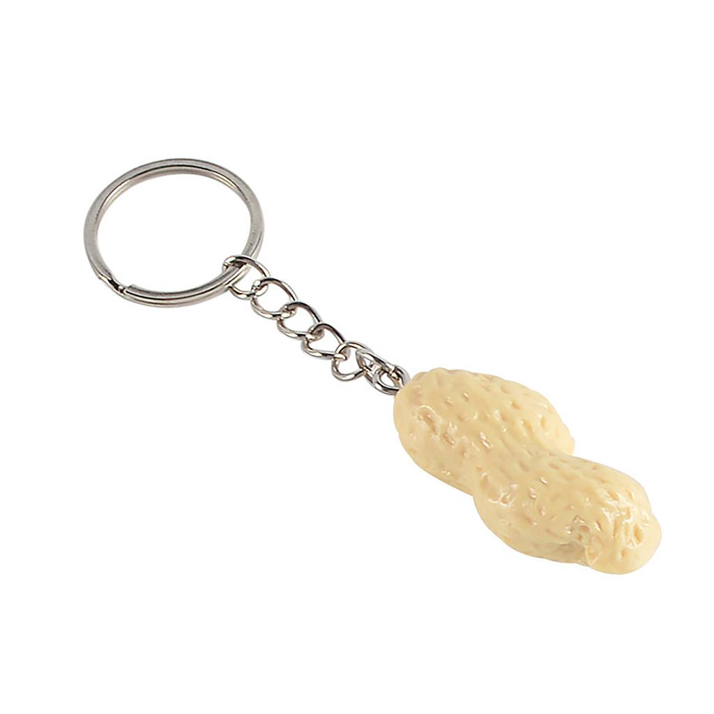 Creative Peanut Shape Keyring Bag Pendant Unique Trinket Key Jewelry Creative Hanging Ornament Suitable for All Ages
