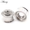 Alisouy Ohrstöpsel, Tunnel, Plugs, Expander, Keil, Messgerät, Ohrringe, Piercing, Körperschmuck, Lila, Schwarz, Klar, Zirkon, Edelstahl, 2 Stück