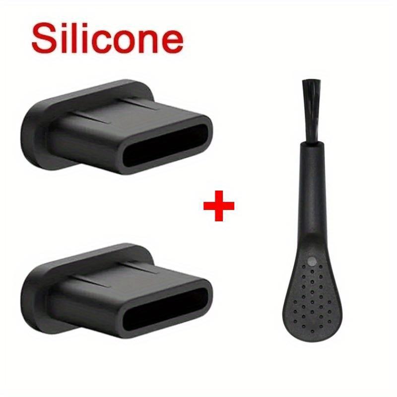Protective C-shaped Charging Port Cover with Cleaning Brush - Suitable for iPhone 15