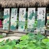 Chinese Style Lotus Flower Gauze Curtain Hanging Cloth Outdoor Layout Background Cloth Home Decoration Homestay Hanging Cloth