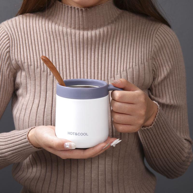 Stainless Steel Insulated Office Mug with Handle - Portable Coffee & Tea Cup for Men and Women